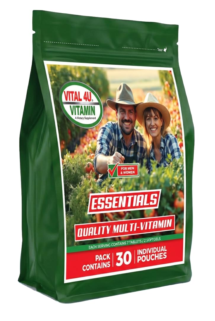 Vitamin Essentials - Daily Multivitamin for Both Men and Women, Immune Support, Multimineral Formula - 30 Servings