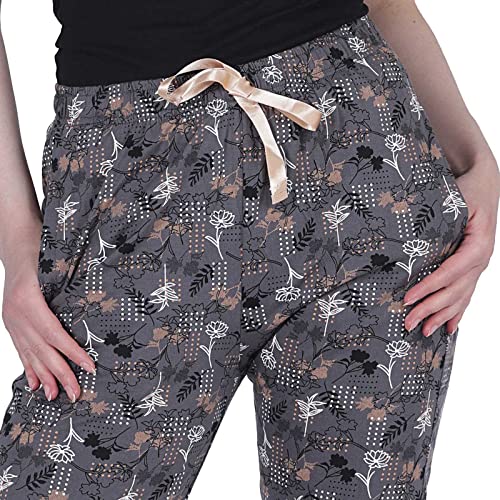 Image of Women's Cotton Printed Night Pyjama with Two Pockets