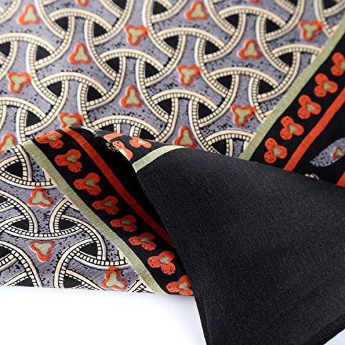 Charmeuse Satin Silk Scarf For Men (Black With Check Pattern) #TOP5