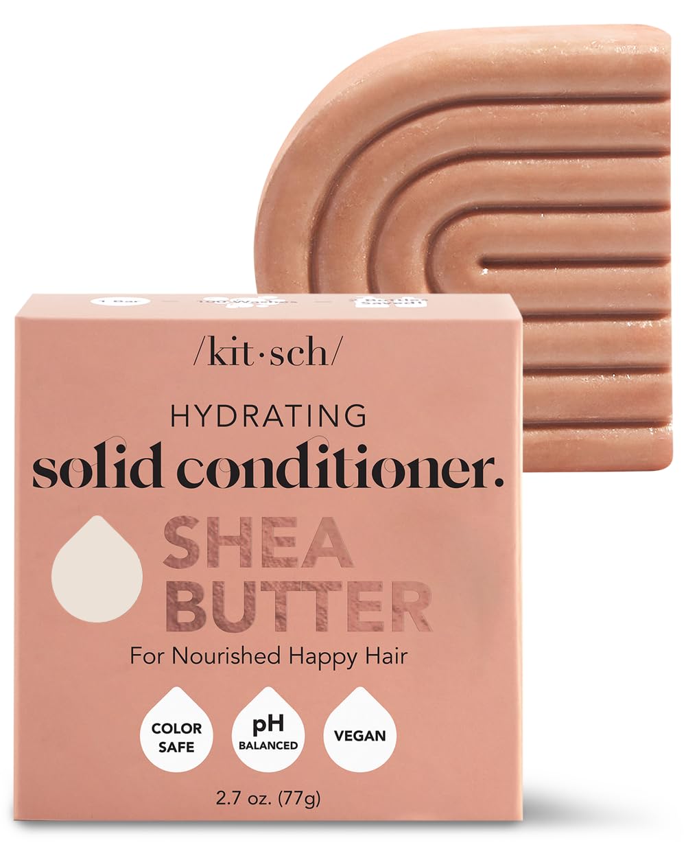 Kitsch Shea Butter Conditioner Bar, Shea Moisture Conditioner for Soft Hydrated Hair, Solid Hair Conditioner for Hair Care