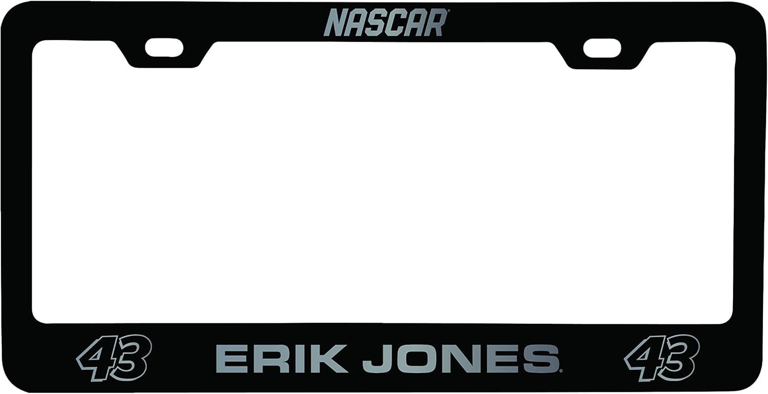 Erik Jones NASCAR #43 Etched License Plate Frame Black