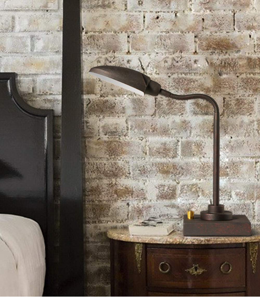 Vinta Antike rost Arbeitsplatzlampe Metall Leselampe Verstellbare Schreibtischlampe G9 Retro Tischleuchte Schlafzimmer Nachttisch Lampe Arbeitsplatz-Leuchte