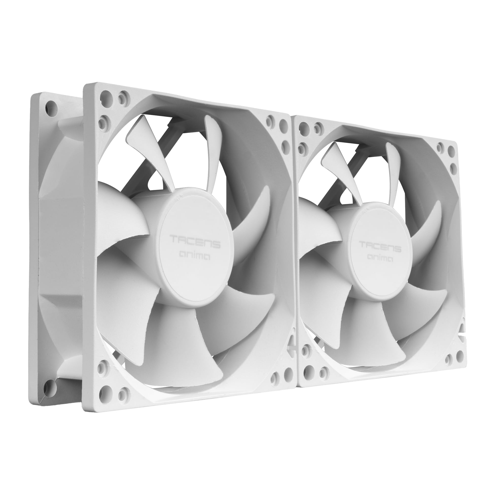 Tacens Anima AF8X2, Kit 2x Fans 80 mm, Ultra-Quiet Operation, FLUXUS Bearings, Optimized Air Flow, Anti-Vibration Reinforced Structure, Efficient Thermal Performance, White
