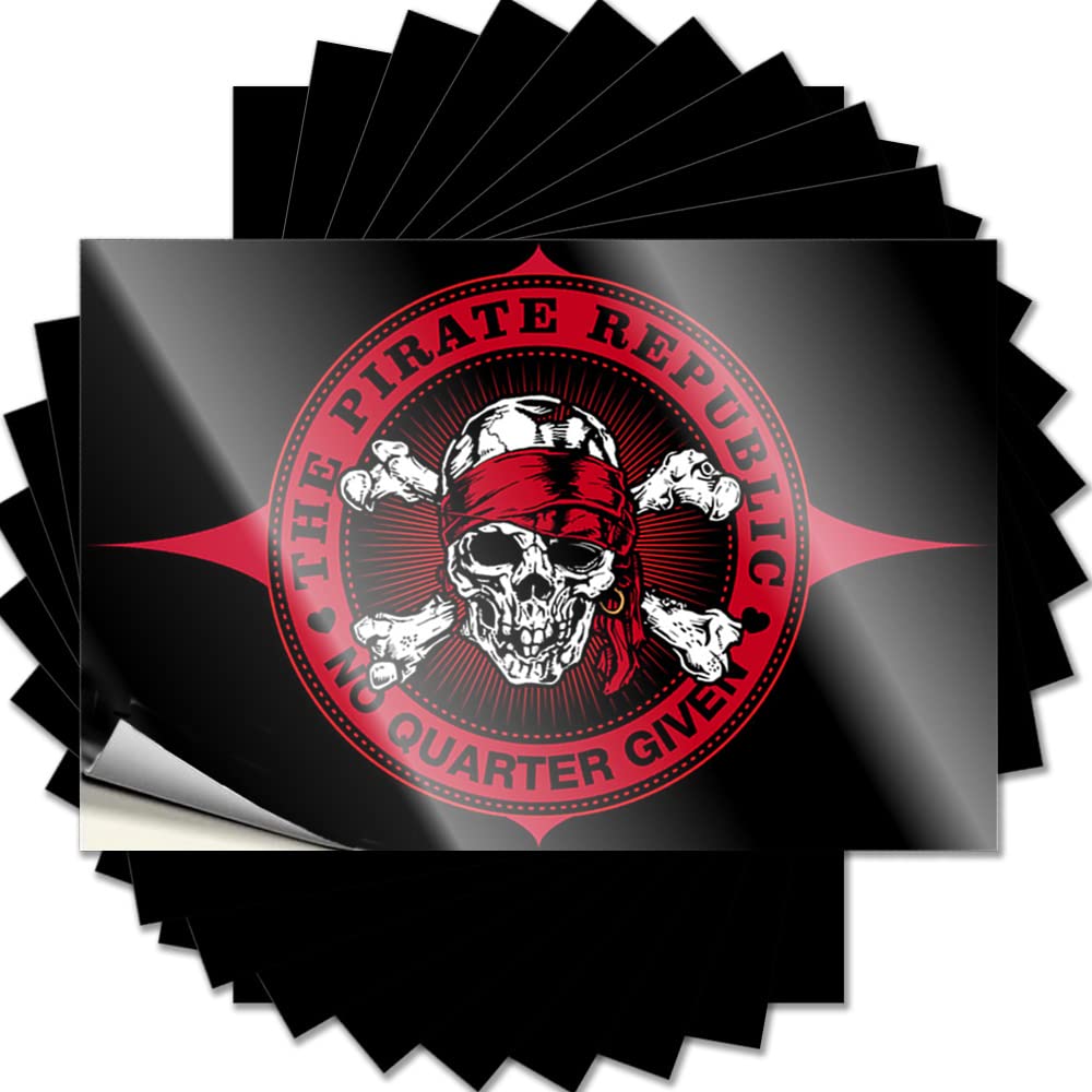 Pirate Republic Red Decal Rubber | Badass Window Removable Decal Pack(8X12CM)