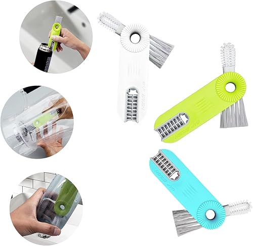 PEYNIR Cepillo de limpieza multifuncional 3 en 1, cepillo de limpieza de huecos, cepillo de detalle de tapa de botella pequeña, mini cepillo de