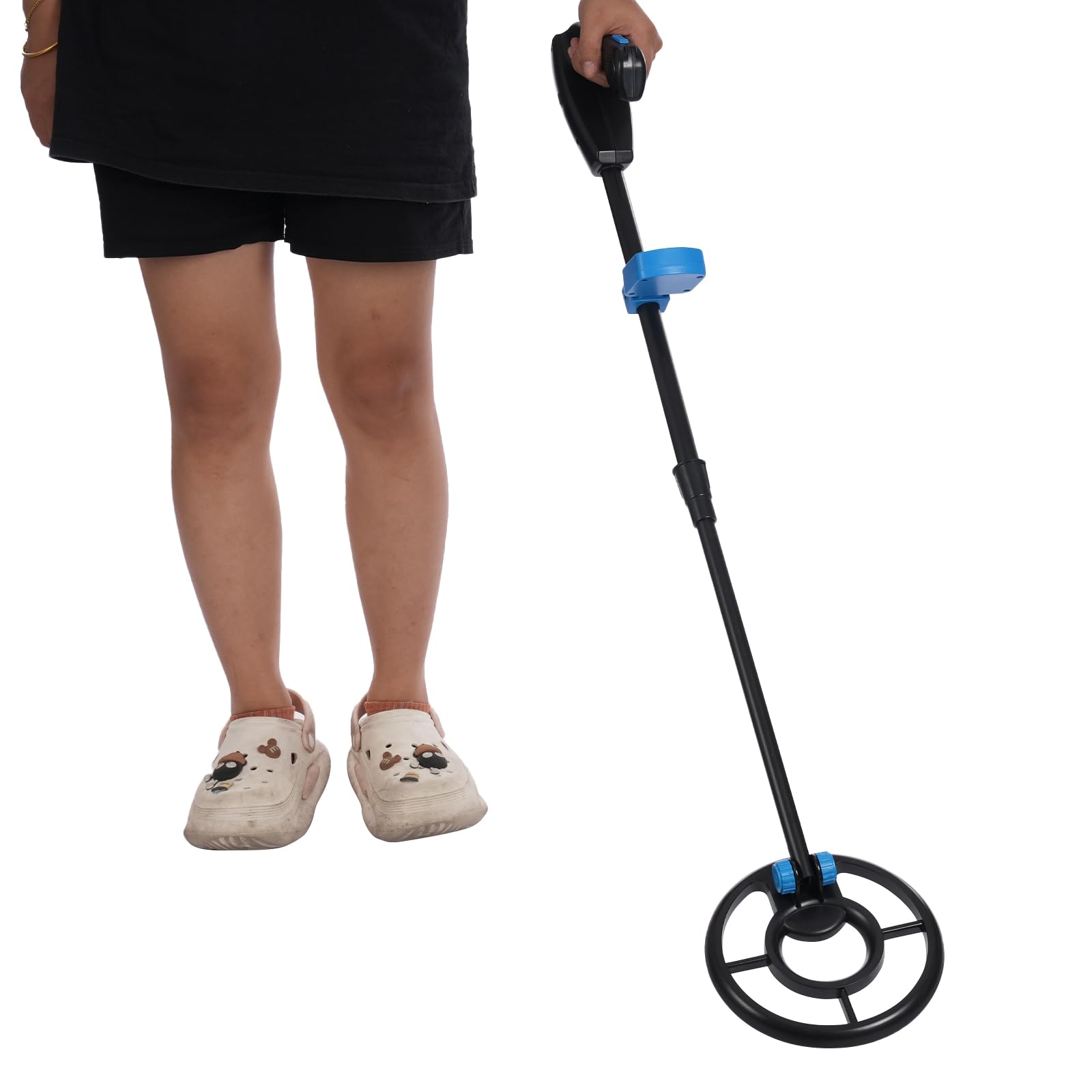 Wykrywacz metalu regulowany 71,12 – 89 cm, wykrywacz metalu dla dzieci, do użytku na zewnątrz, z szuflą, małe grabie i metalowe, wysoka precyzja, złoty detektor do lokalizowania przedmiotów metalowych