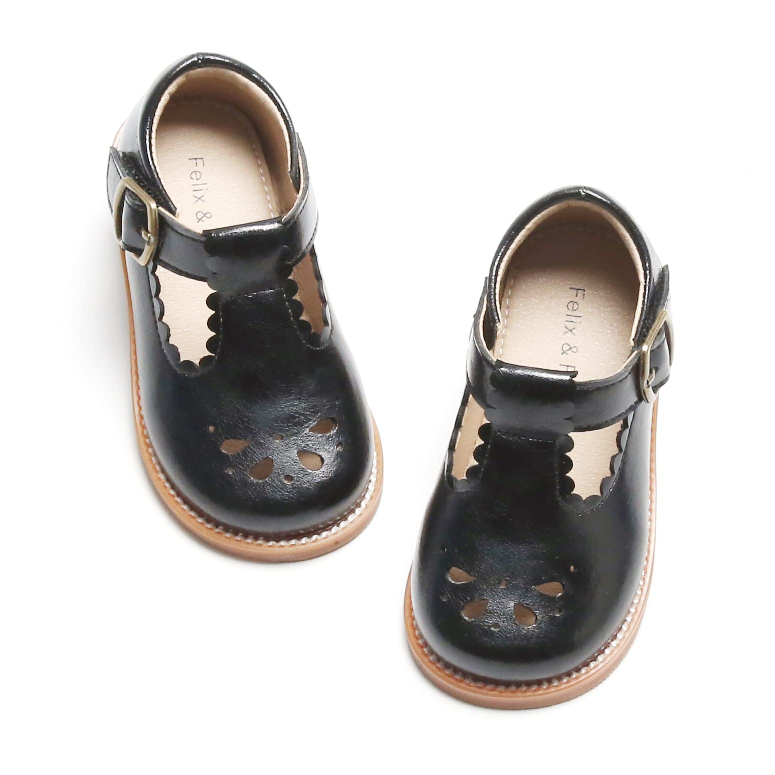 Felix & Flora Toddler Little Girl Princess Dress Shoes-Mary Jane Flats for Girl Party School Shoes