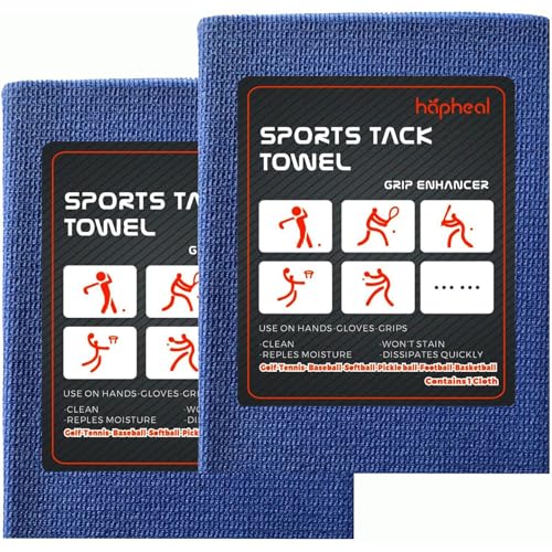 hapheal Grip Enhancer for Tennis Tackiness Towel for Golf Pickleball Baseball (2 Pack Blue)