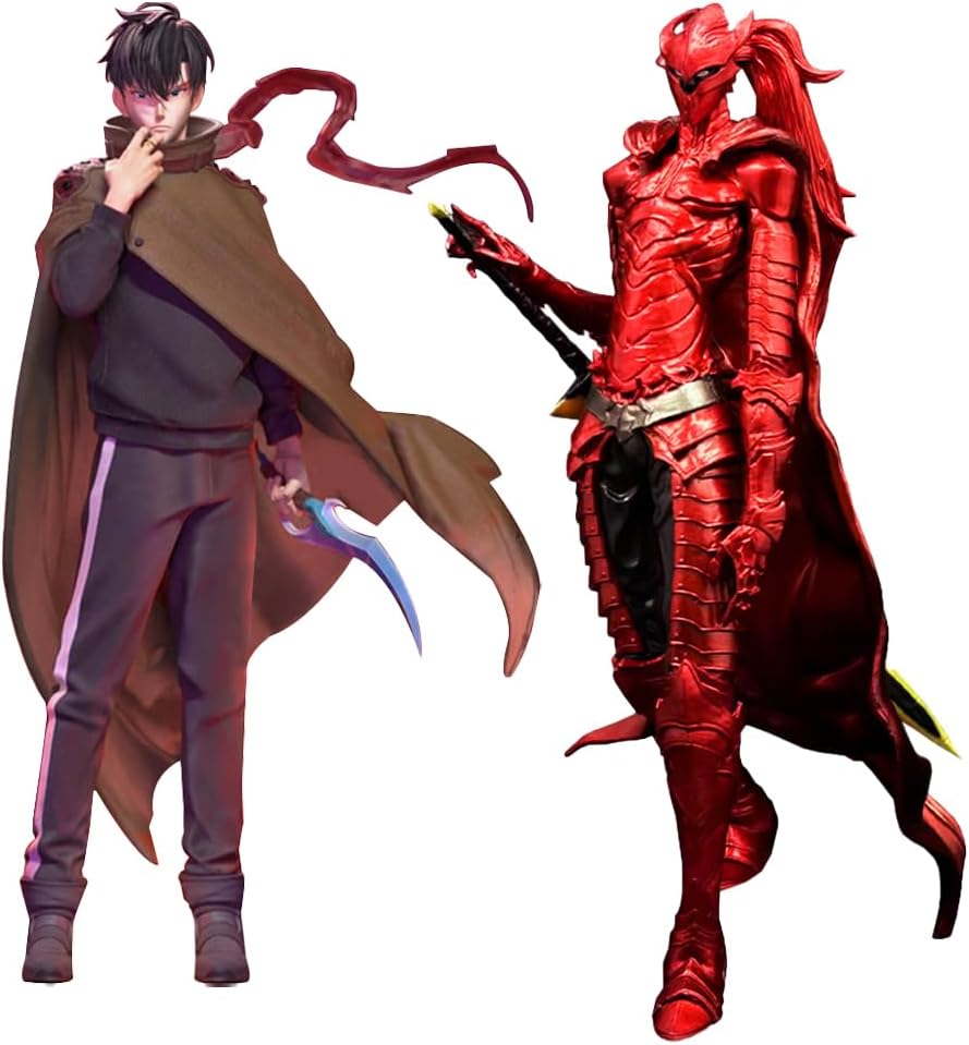 Sung Jin Woo Figures Statue, Anime Sung Jin Woo Action Figure Cartoon Novel Character Model,Anime Igris Figure Decoration Collectible Gifts
