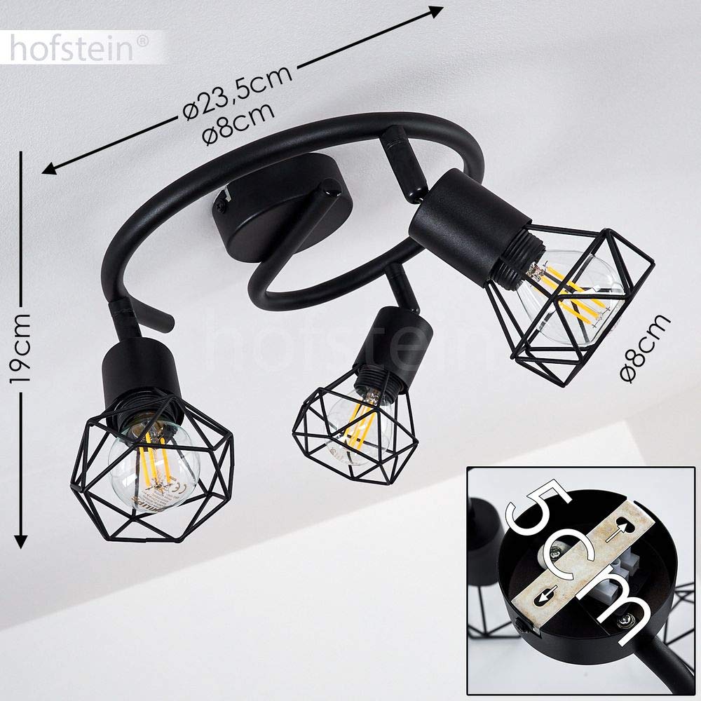 Baripada Deckenleuchte Im Retro-Look – 4 Verstellbare Spotlichter Mit Gitteroptik Für Coole Lichteffekte