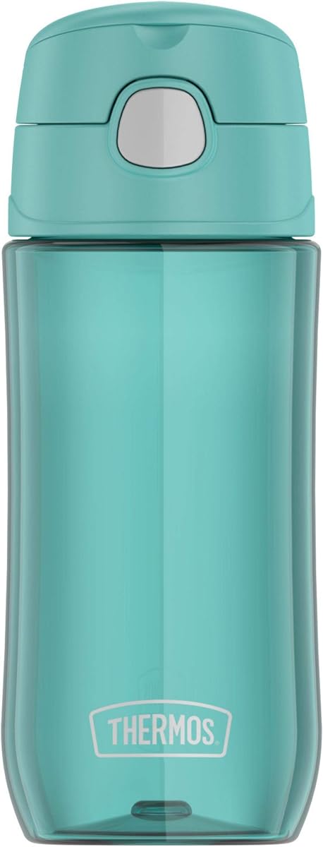 THERMOS FUNTAINER Botella de hidratación de plástico de 16 onzas con boquilla, Aqua