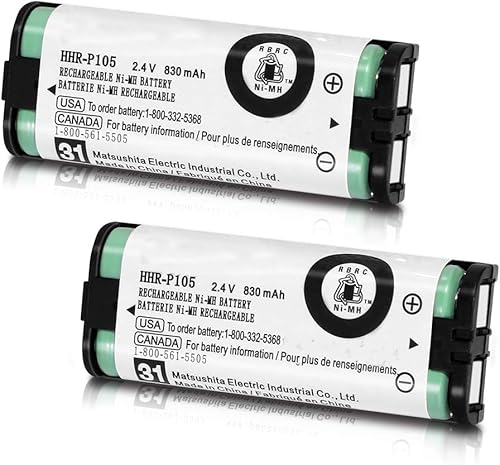 Miniatura 5 de 2PACK HHR-P105 2.4V 830mAh Batería Inalámbrica Teléfono NI-MH AAA Batería Recargable para Panasonic Batería de Repuesto