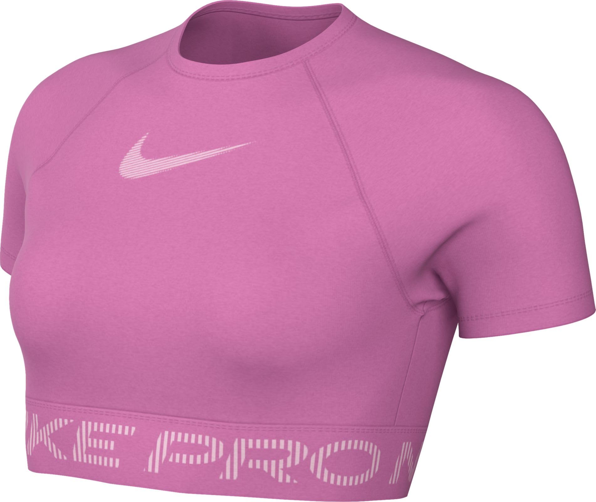 Nike Pro Dri-FIT kürzer geschnittenes Kurzarmshirt mit Grafik für Damen, HV3673