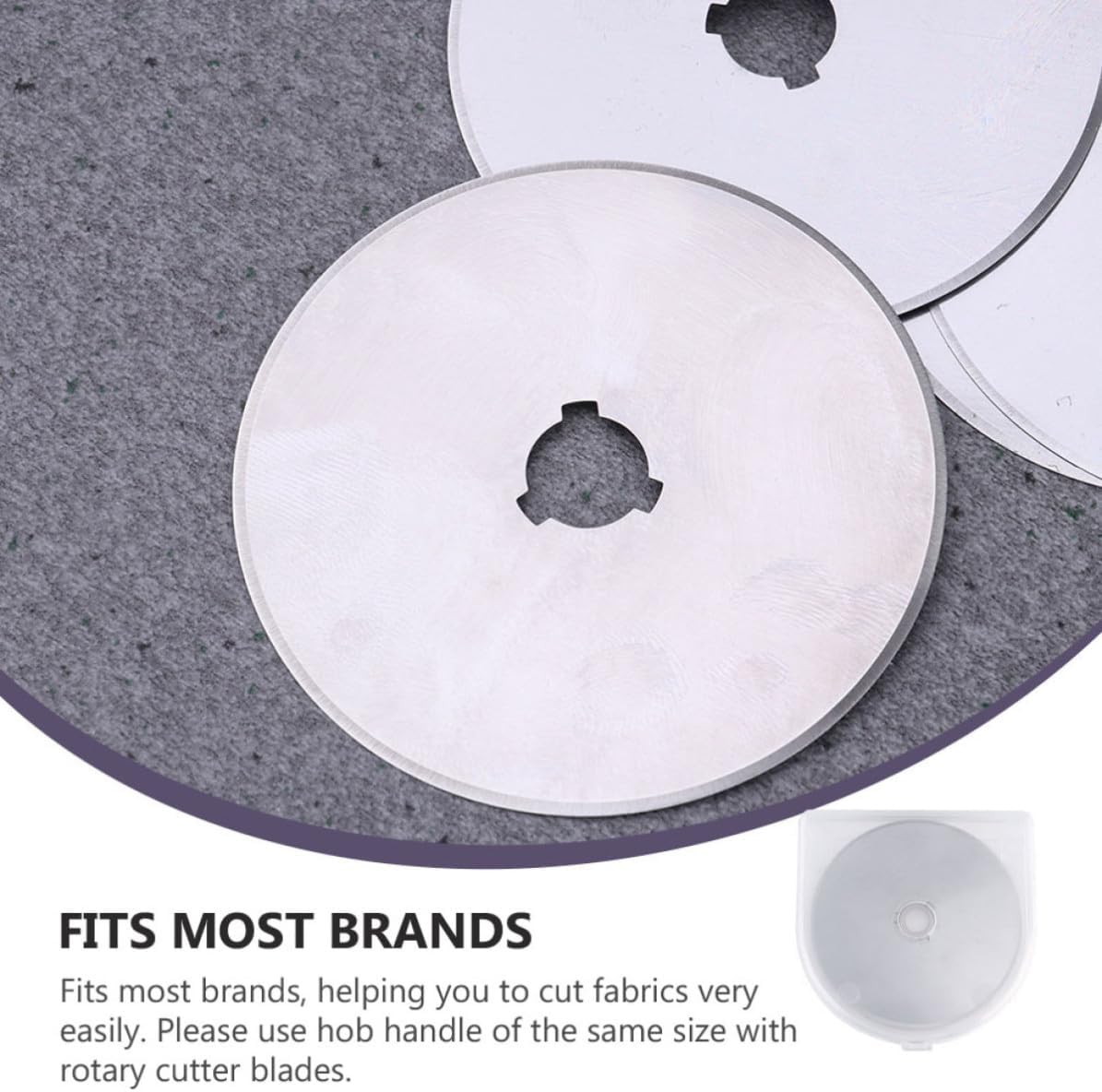 JEWEDECO 10 Pcs 60mm Rotary Cutter Blades for Fabric and Thread Cutting, Steel Round Circular Blades, Sturdy and Easy Fabric Cutting Tool for DIY Projects and Scrapbooking
