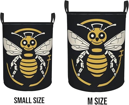 Foruidea Bee Laundry Basket,Laundry Hamper,Collapsible Storage Bin, Oxford Fabric Clothes Baskets,Nursery Hamper For Home,Office,Dorm,Gift Basket