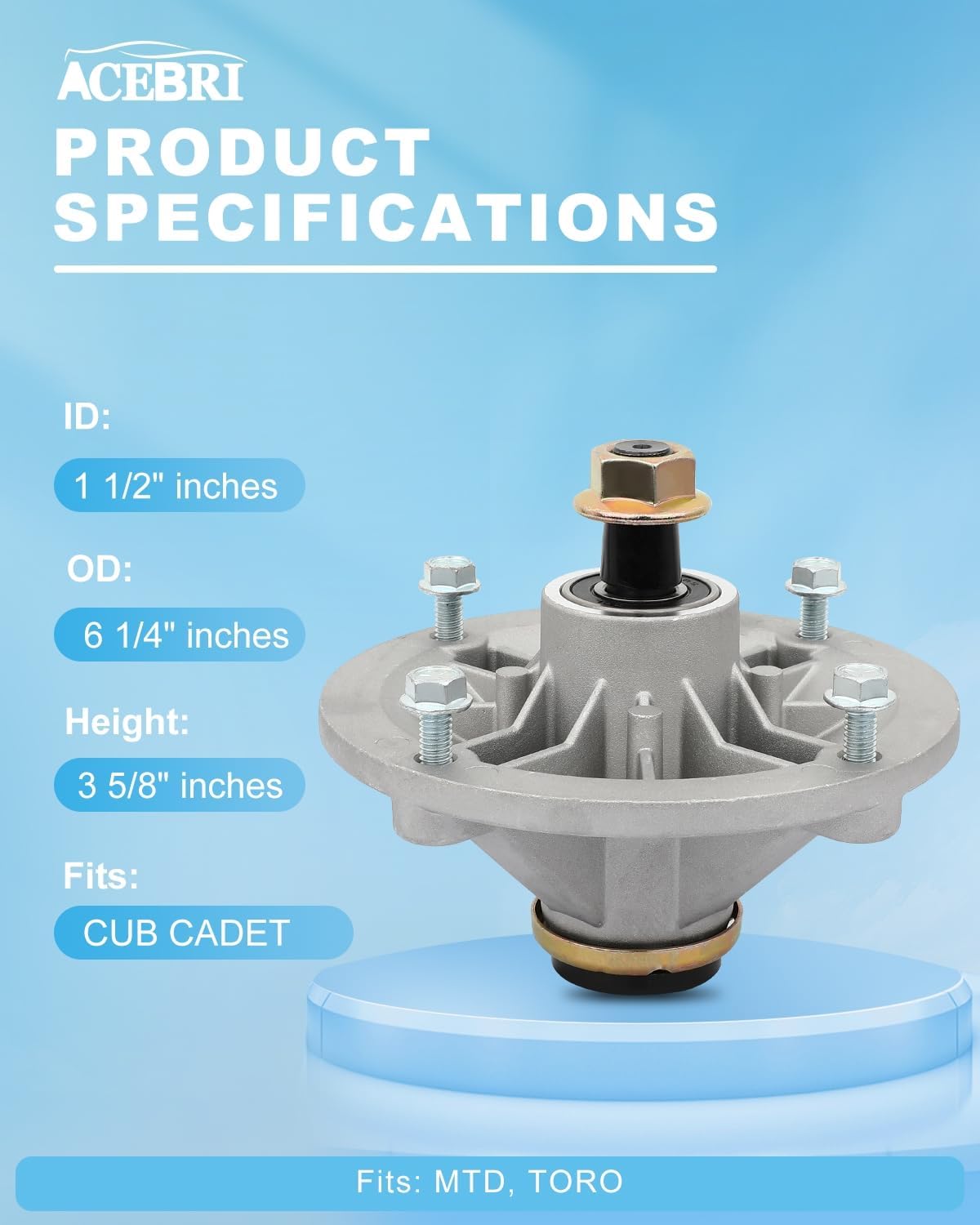 ACEBRI Spindle Assembly for Toro 110-6866 117-1192 42 inch Deck for Timecutter Z4200 Z5020 Z4235 Z4220 Z4202 Mower Parts Deck Spindle