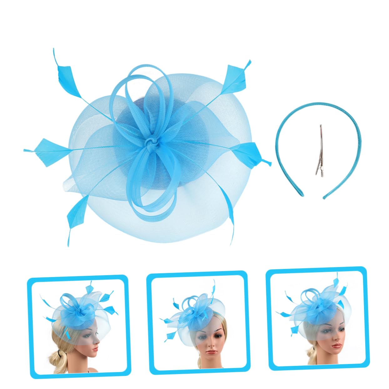 SOIMISS 3piezas Sombrero De Fascinador De Para Mujeres Diadema Elegante Para Bodas y Fiestas De Té Accesorio Vintage Para Eventos Sociales