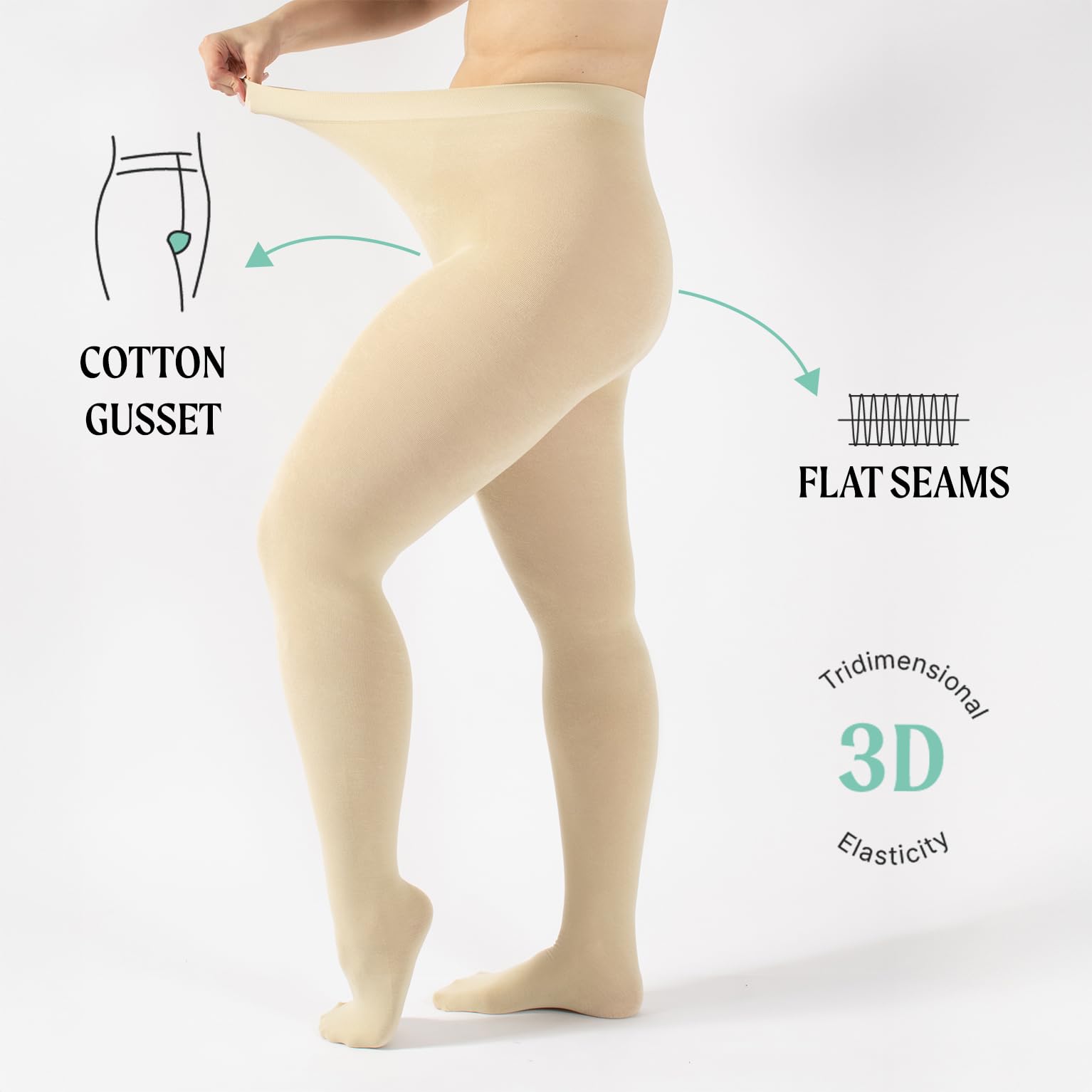 CALZITALY Ciepły Kobiety Collants en Laine Mate pour Femme | Collants en Cachemire | Chaussettes de Couverture | 150 Den | Noir, Bleu | S M L Xl (1 w zestawie)