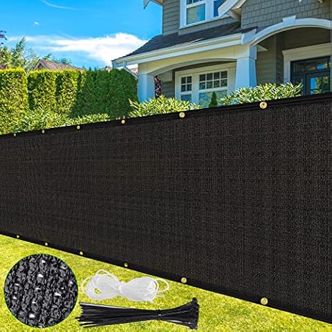 Privacy Screen Fence 6X50FT Heavy Duty Garden Fence Mesh Shade Net Cover Windscreen for Commercial Outdoor Wall Porch Yard Patio Balcony, 170GSM 90% Privacy Blockage for Balcony Yard Outdoor Pool Cover