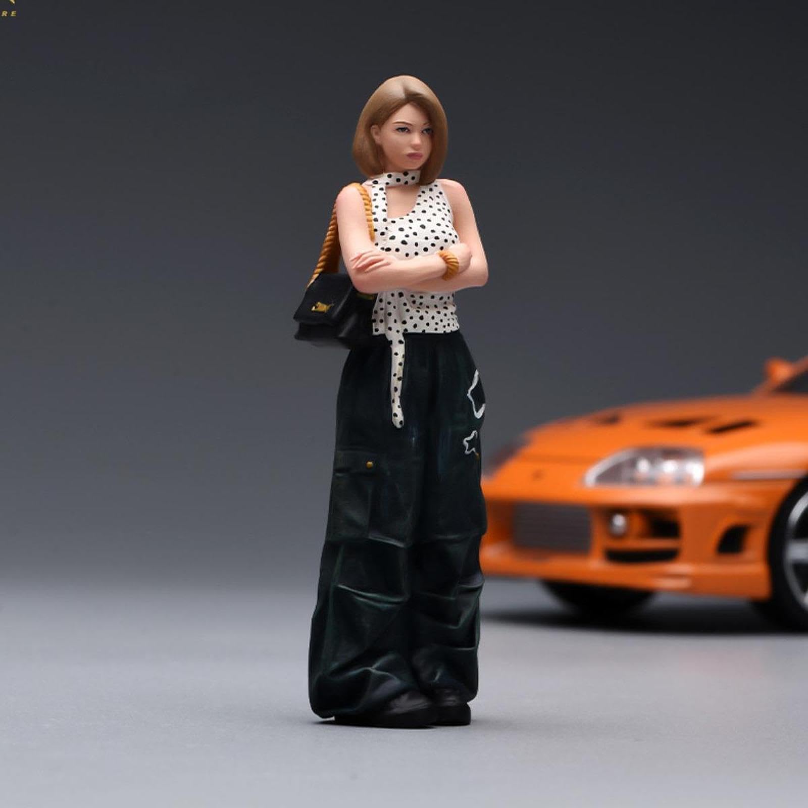 Oshhni 1:18 Mädchenfigur, handbemalt, aus Kunstharz, für Fotografie, DIY-Szenendekoration, Requisiten, Schreibtischdekoration, Diorama