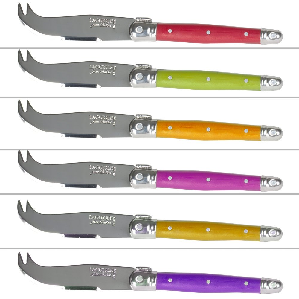 JEAN DUBOST Couteau à fromage laguiole lin coloris assortis (Lot de 6)