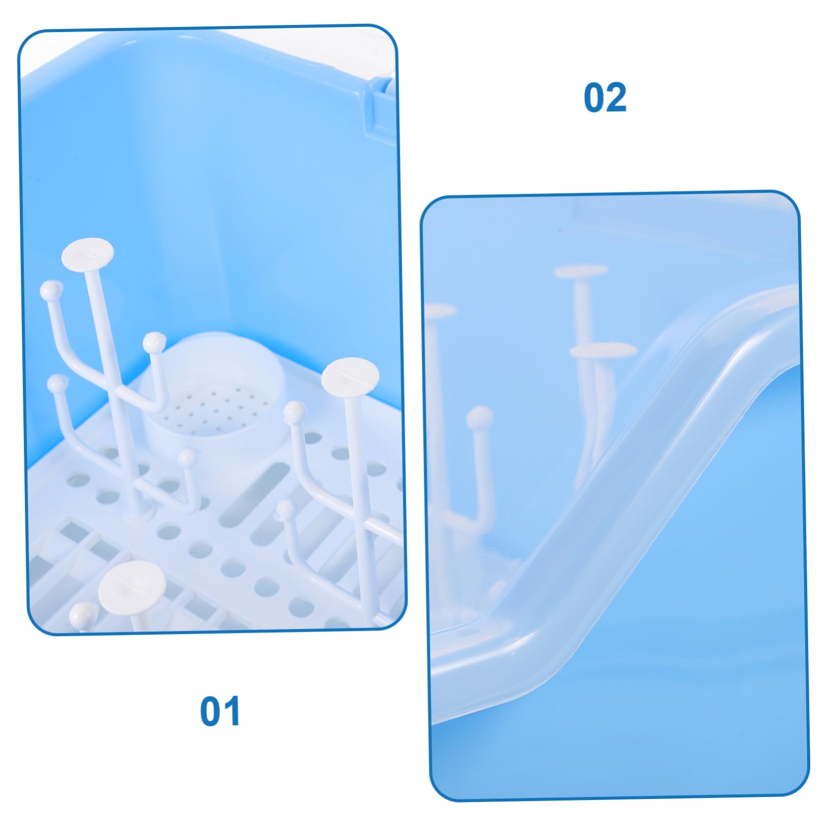 ibasenice Séchoir à Biberons avec Boîte De Rangement pour Vaisselle De Égouttoir Pratique Et Couvercle Inclus pour Protéger Les Articles