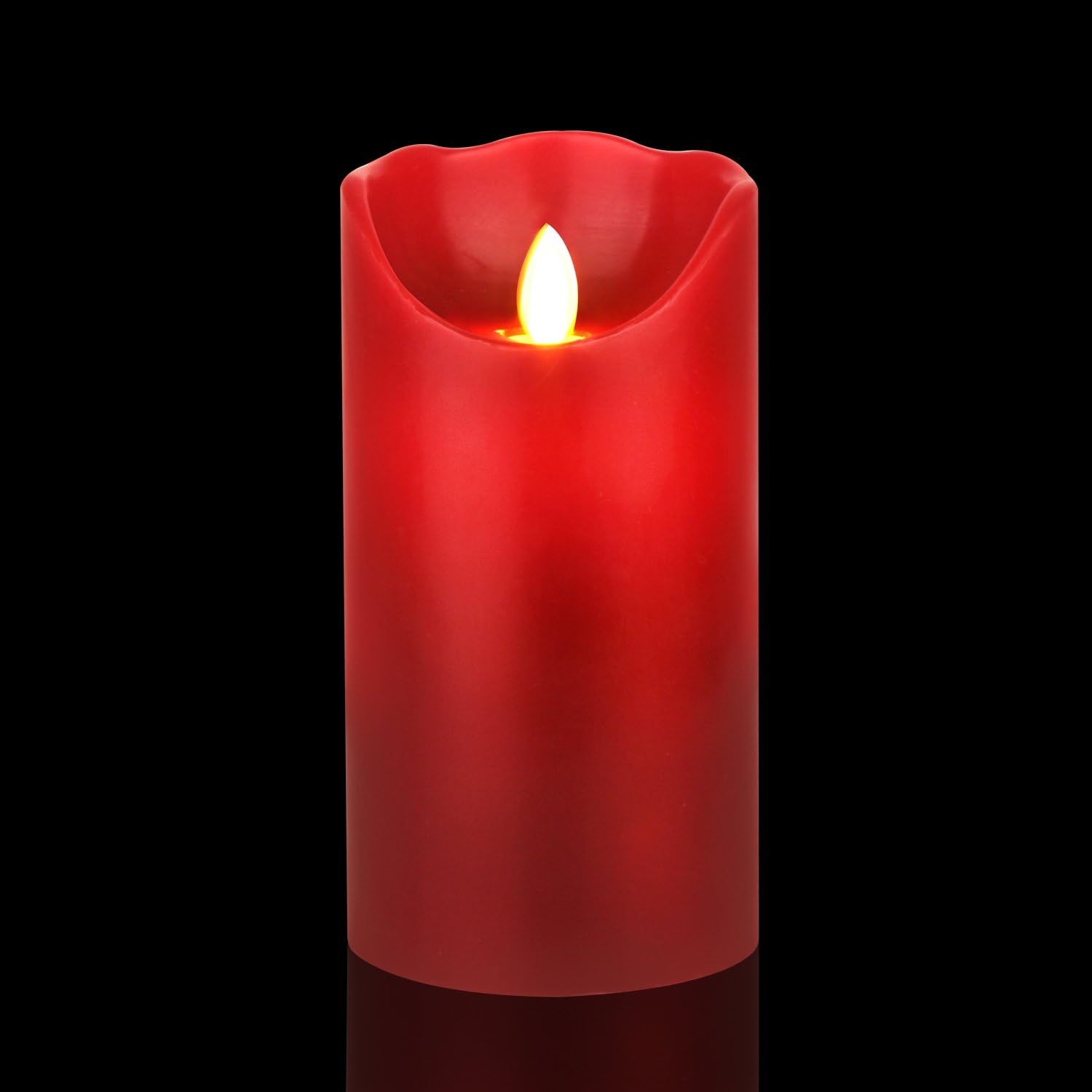 Vinkor Flameless Candles 3.25"x6" Burgundy Color Dripless