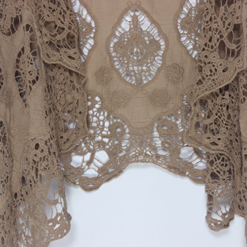 Image of JASTIE Women Open Stitch Cardigan Boho Sleeveless Hippie Summer Hollow Out Solid Crochet Vest