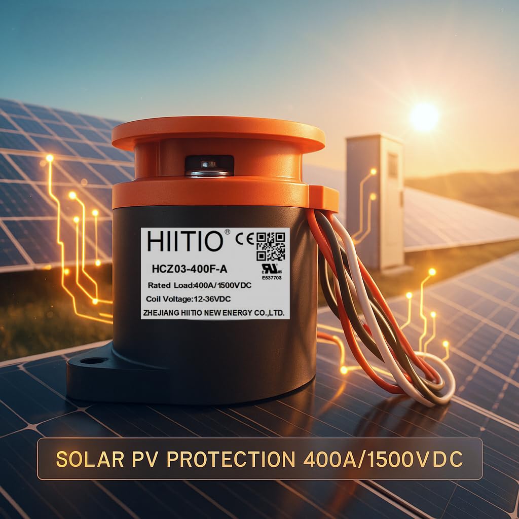 HIITIO1500VDC 400A High Power DC Contactor | UL Certified, Epoxy Encapsulated | SPST-NO for EV Battery Disconnect, Solar & Energy Storage | RoHS & Reach Compliant, HCZ03-400F-A