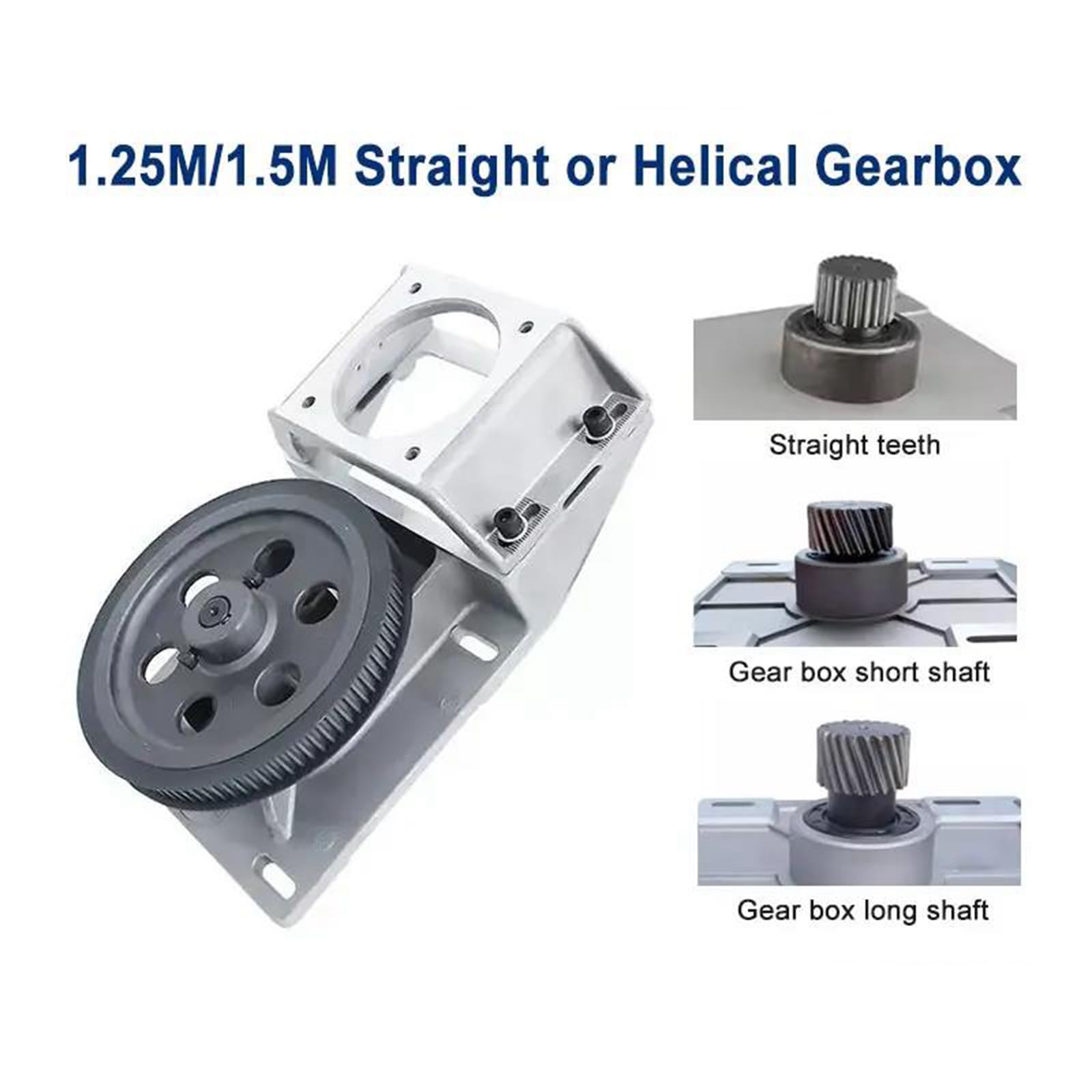 2 réducteurs CNC, rapport 5:1, à denture hélicoïdale ou droite, module 1,25/1,5, pour crémaillère synchrone de 1,5 m ou 1,25 m.,Longueur du guide : hélicoïdal long 14 mm