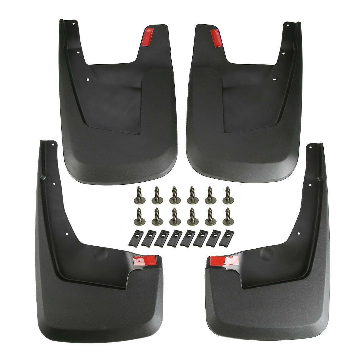 Photo 1 of 4pcs Splash Guards Mud Flaps Front Left Driver Right Passenger Side Flexible Tpo Plastic Without Fender Flares 82215488AB_82215489AB