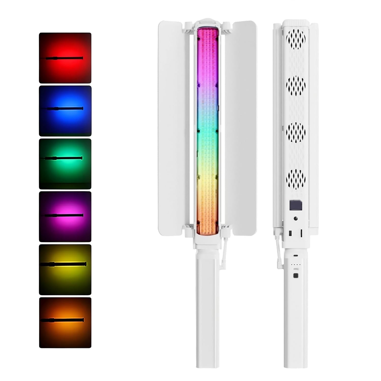 KRLZ Handheld LED Light Stick, 360° RGB Photography Tube Light, 2700K-6500K Full Color, CRI 95+, 2000mAh Battery, Adjustable Barn Door, Portable Video Light for Vlog Viedo Portrait-image-34