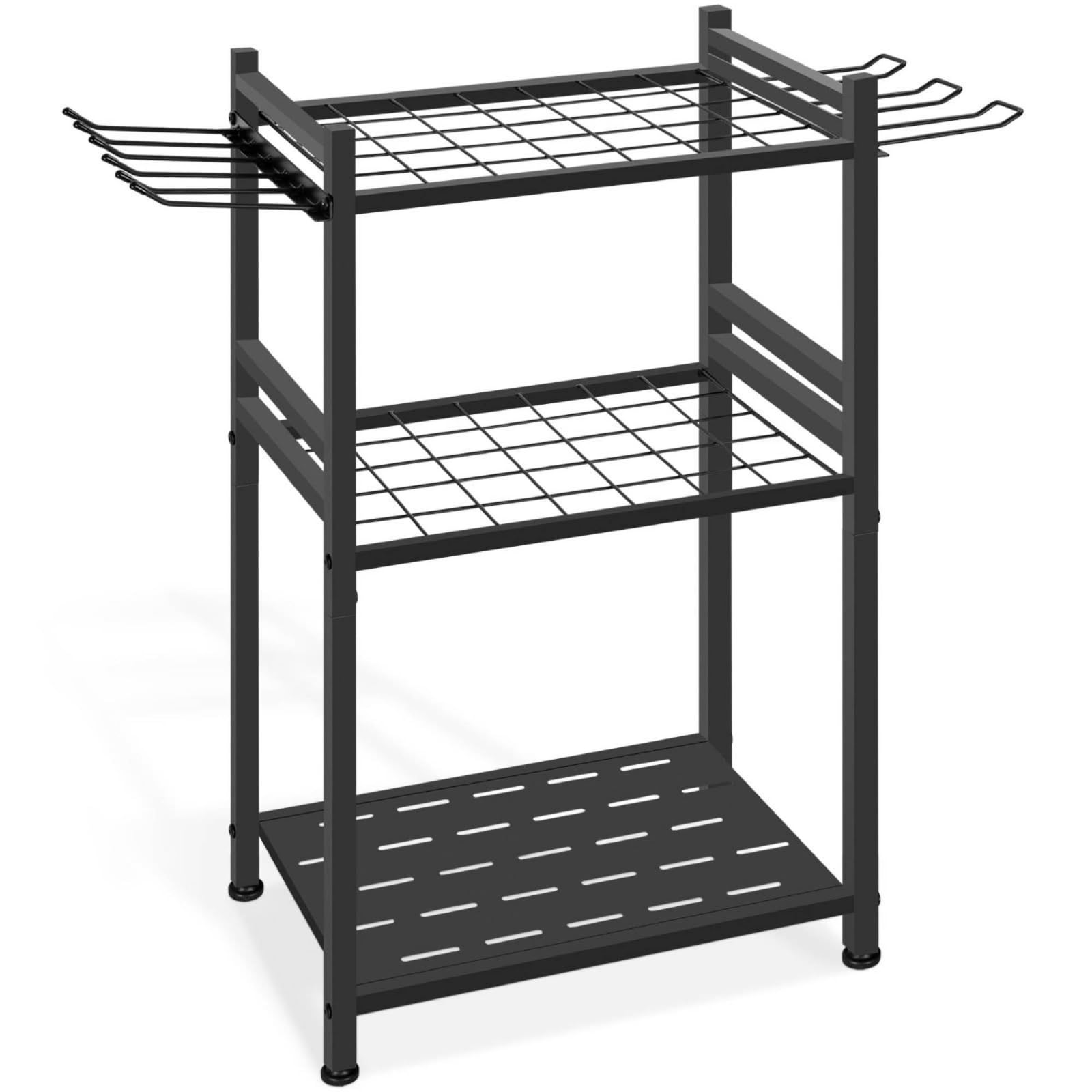 Colcolo Organizzatore Esterno Portattrezzi da Giardino Scaffale Ripiano Portaoggetti con Supporti Laterali in Acciaio al Carbonio Alloggiamenti Salvaspazio