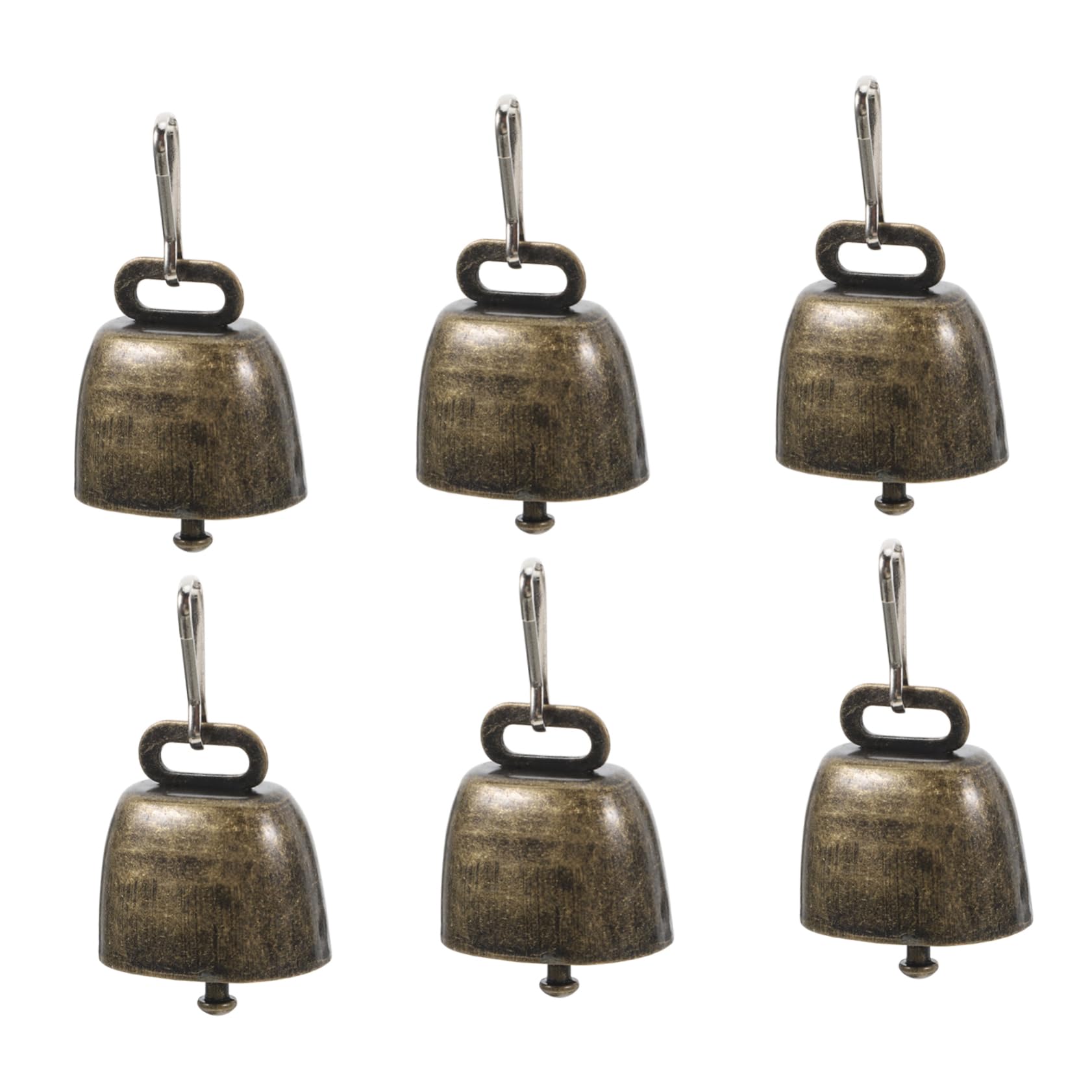 Balacoo 6pcs Cow Bells for Dog Collar Charms Decorative Bells Anti Lost Training Accessories Loud Sound for Pets for DIY Projects and Pet SafetyAntique