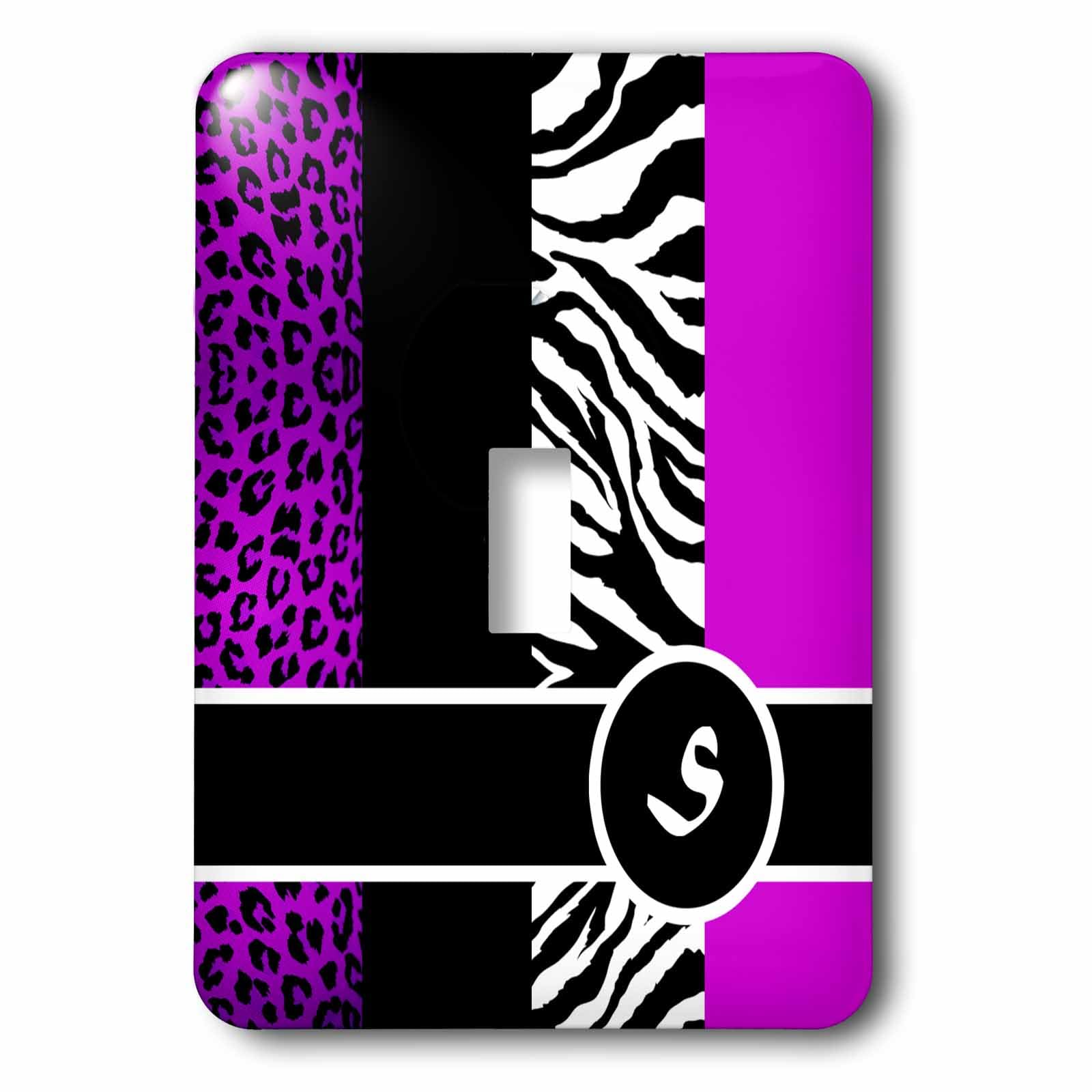 Interrupteur à bascule simple imprimé animal violet S 3dRose LSP_35602_1 pour décoration murale