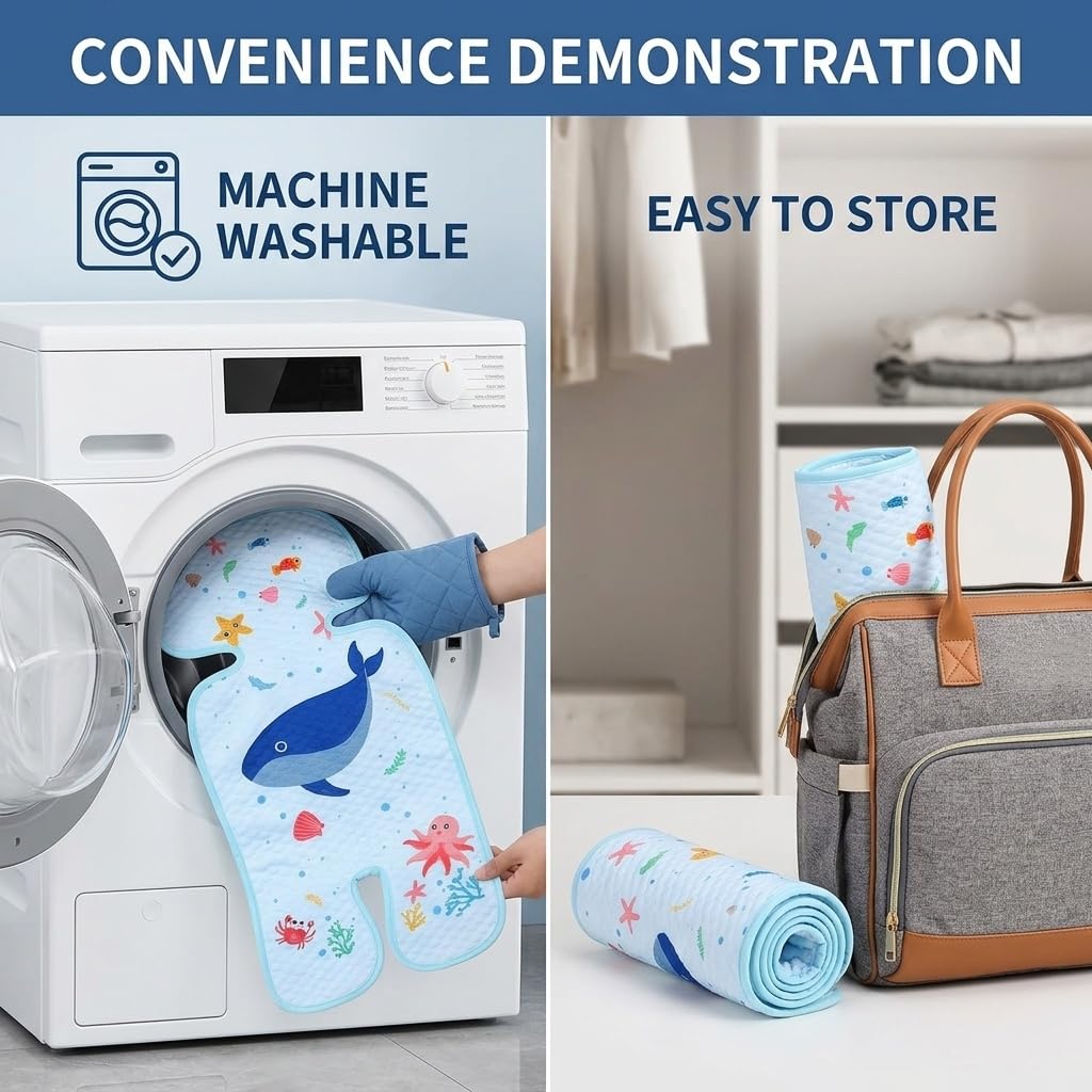 2 Pezzi 70 * 33CM Materassino Passeggino Estivo Traspirante Universale Cuscino Passeggino Estivo Antisudore Tappetino di Raffreddamento per Seggiolino Auto