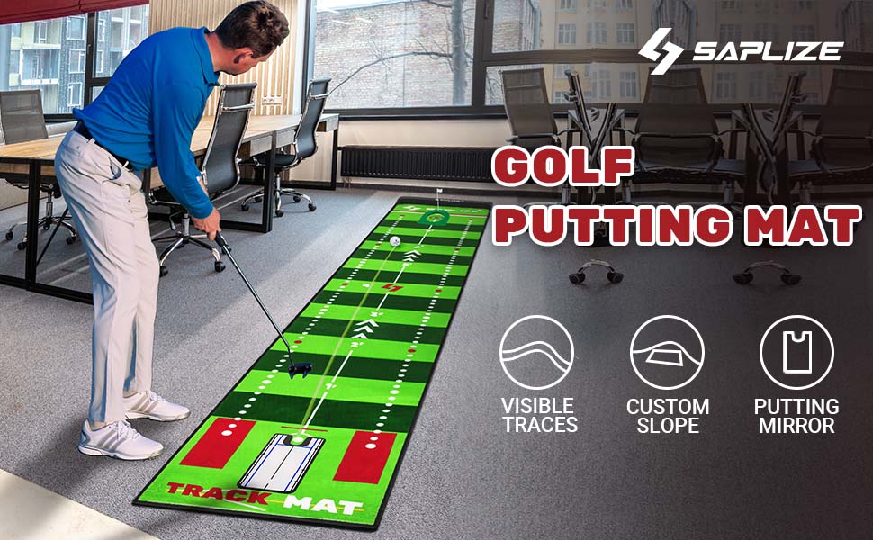 Tapis De Putting Golf Avec Traçage De Trajectoire – Pliable – Plusieurs Modes D'entraînement