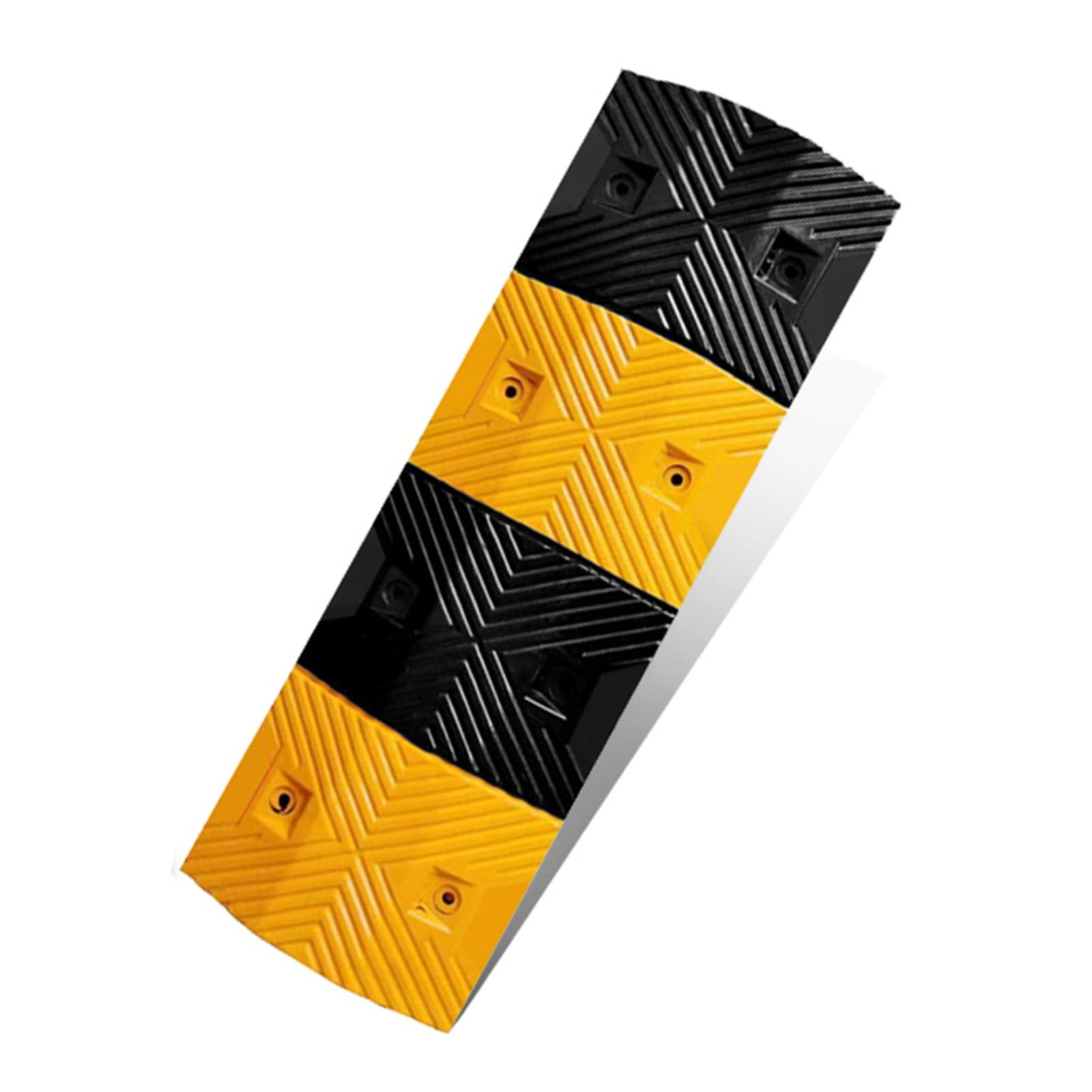 TYYCKJ Heavy Duty Rubber Speed Bump with High Reflective Yellow Strips, Traffic ps for School Parking Lots, Road Humps (100x35x5cm) - Enhance Safe & Visibili
