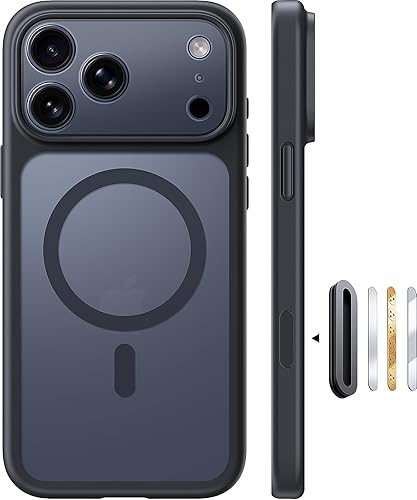 Miniatura 199 de TOCOL Funda magnética para iPhone 15, protección completa mejorada de la cámara, compatible con Magsafe, protección contra caídas, translúcida mate,