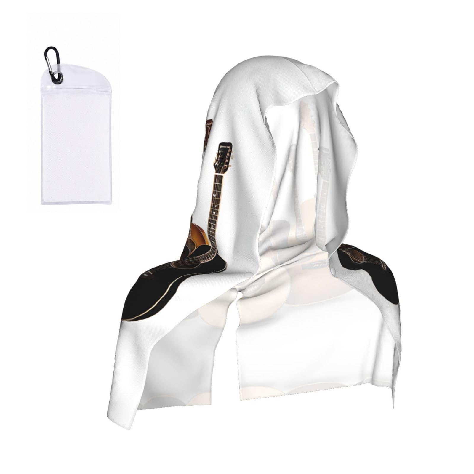 ESNAIUVCD Guitar Print Multifunctional Cooling Hoodie Bandana Portable Sweat Absorbing Design For Beach Workouts Exercise Heat Relief Accessories