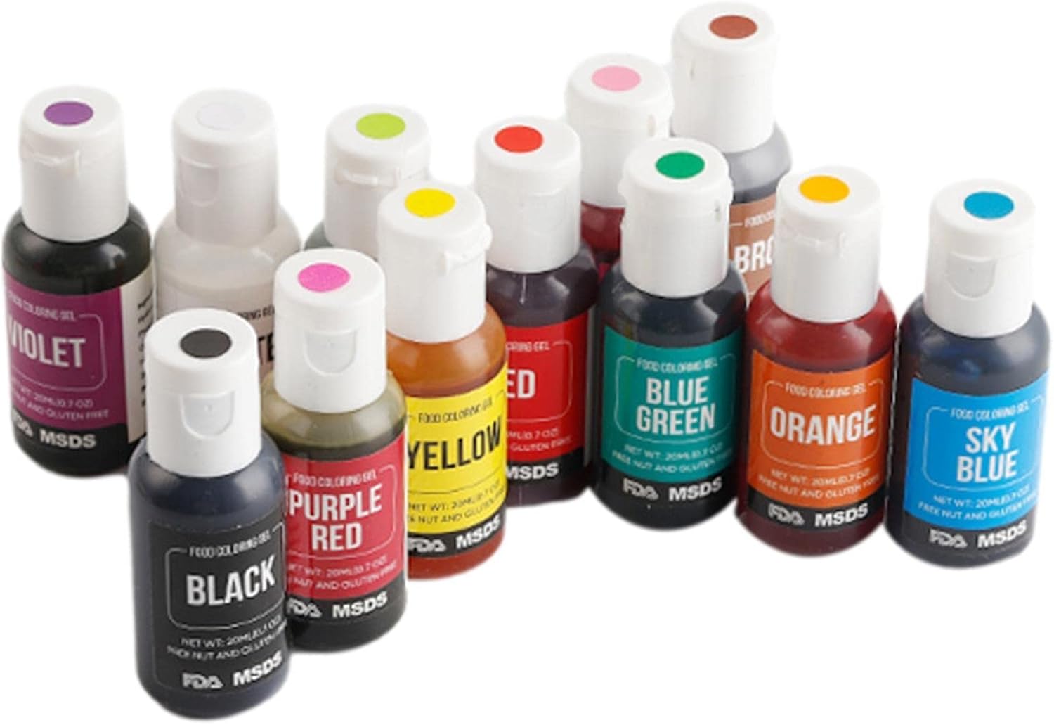 Food Coloring Set,Liquid Edible Food Dye Icing Coloring - 12 Colors