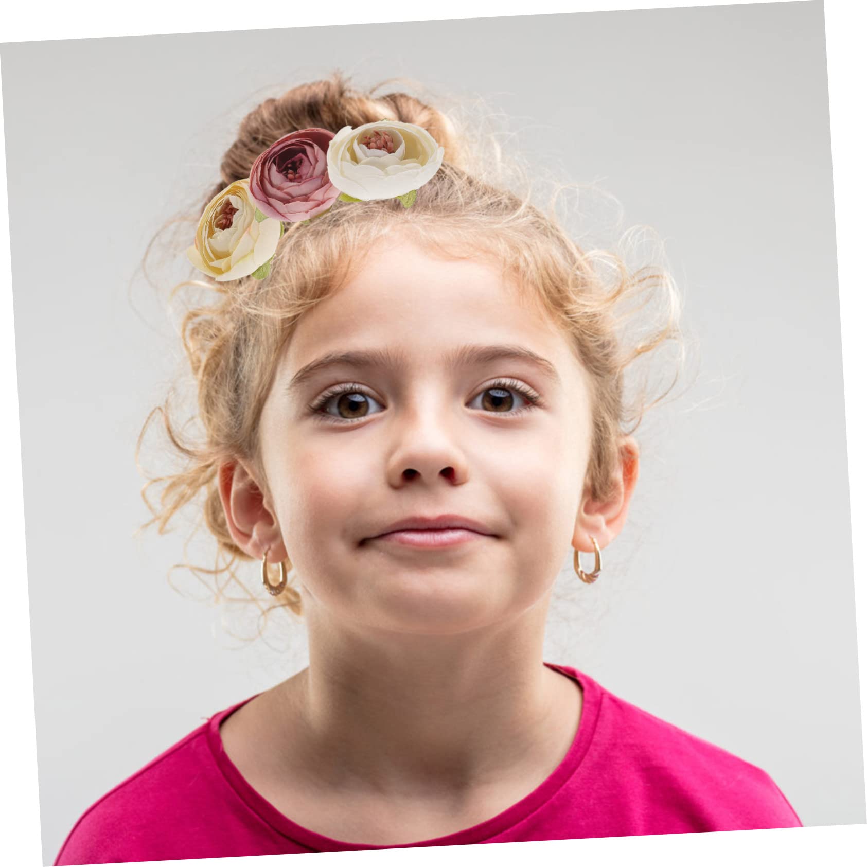 MAGICLULU 9 Paare rosafarbene Haarnadel Haarspangen Haarklammer Braut Haargabel Haarschmuck für den Abschlussball Blumenhaarstab Haargabel die Blumen Kopfbedeckung China Brautjungfer