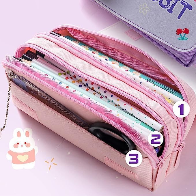 Image of DEOXY Flower Small Cartoon Theme Pencil Case,3D Pencil Case Pouch,Multipurpose Zipper for Kids,Pen and Pencil Bag for Kids(KQ-0801)