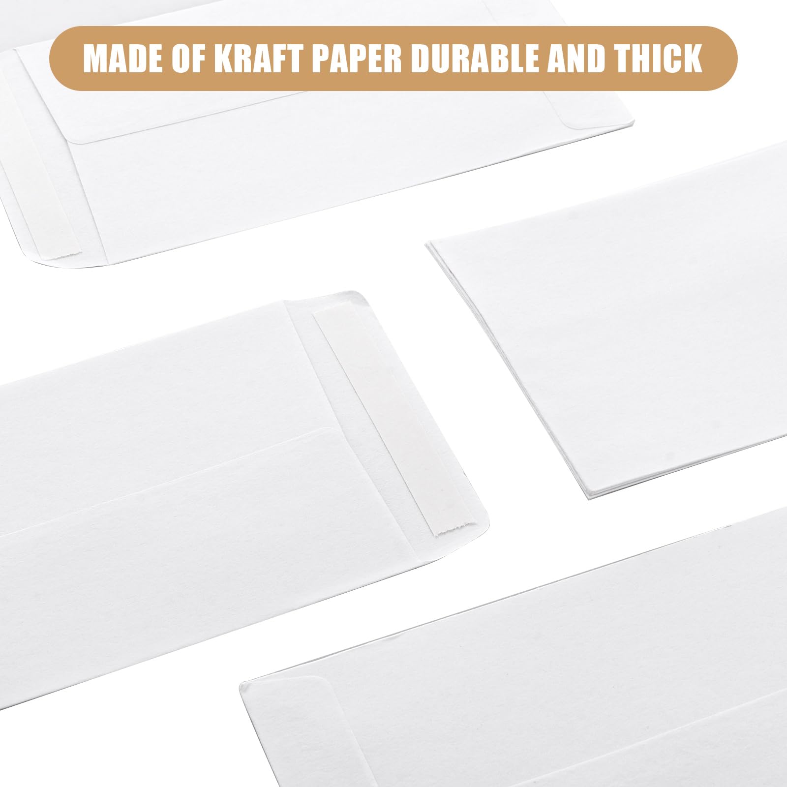 Buste Bianche Piccole Autoadesive 6x10 cm Carta Kraft 500 Pezzi