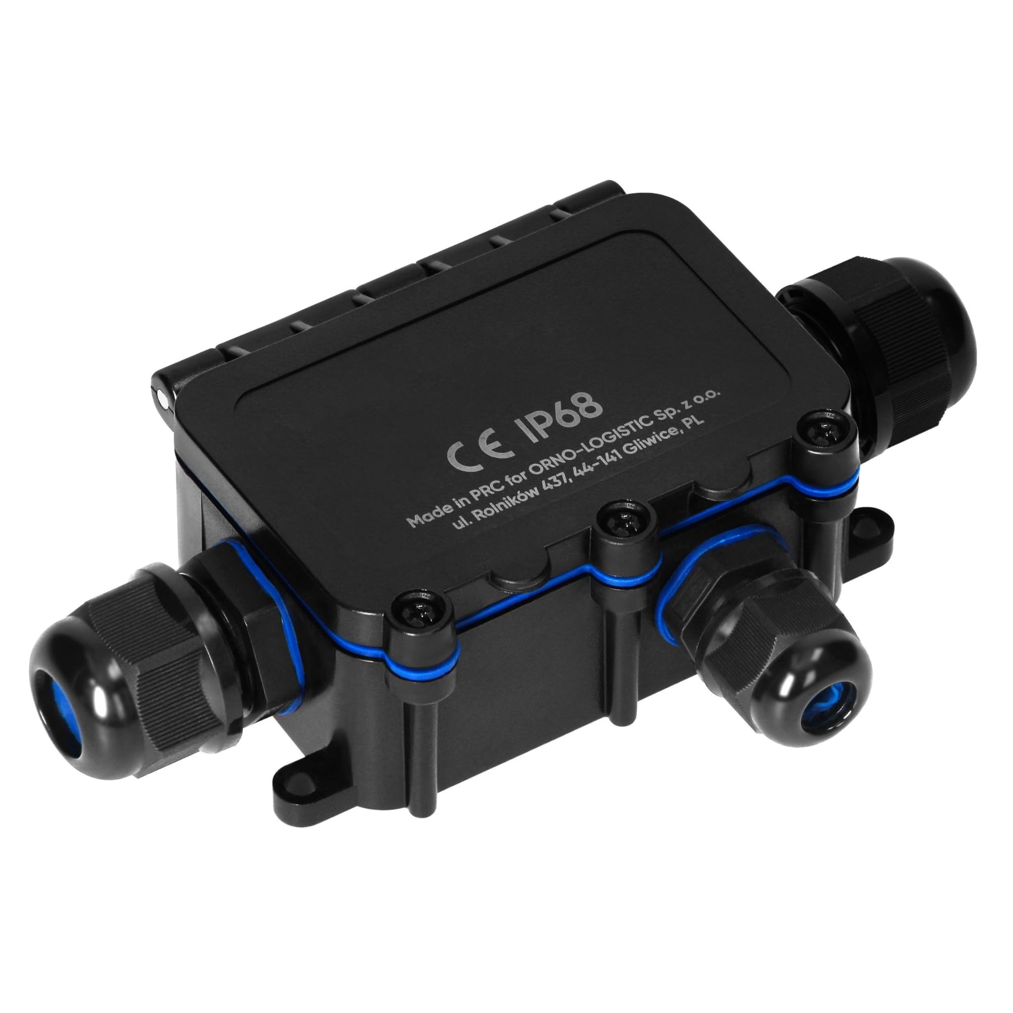 Scatola Derivazione Esterna HD 0,5-6,0mm² Scatola Stagna Elettrica da Esterno IP68 Scatola di Giunzione per Cavo Ø7-12mm Resistenza ai Raggi UV e agli Urti IK09 (3 vie: 2xM20, 1xM16)