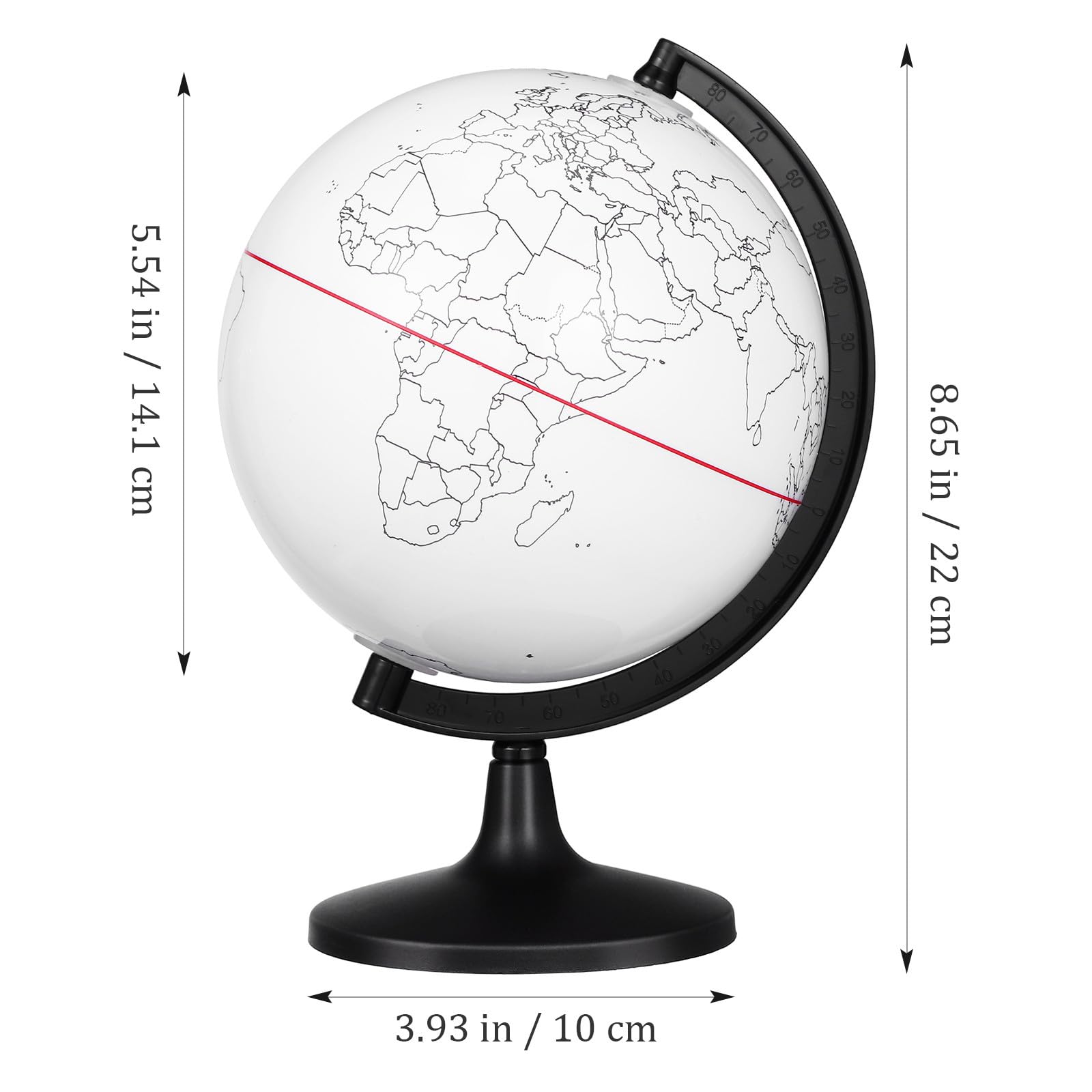 Alipis Mappamondo Bianco da Colorare Fai da Te in Pvc, Globo Incompiuto Cancellabile per Decorazione Artistica da Scrivania o Auto
