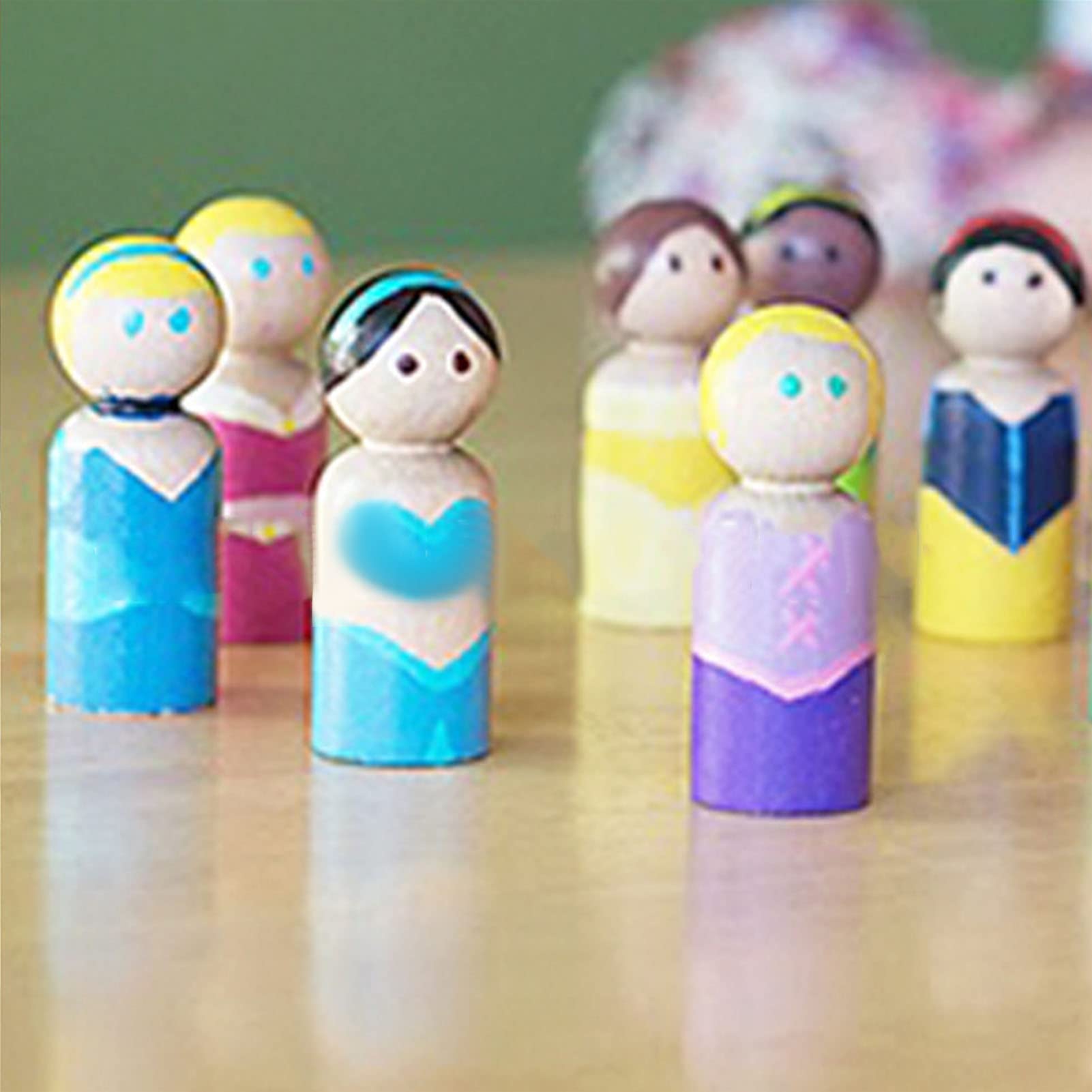 Amazon.co.jp: HUONIU 未完成木製ペグ人形 40個 装飾ペグ人形 人