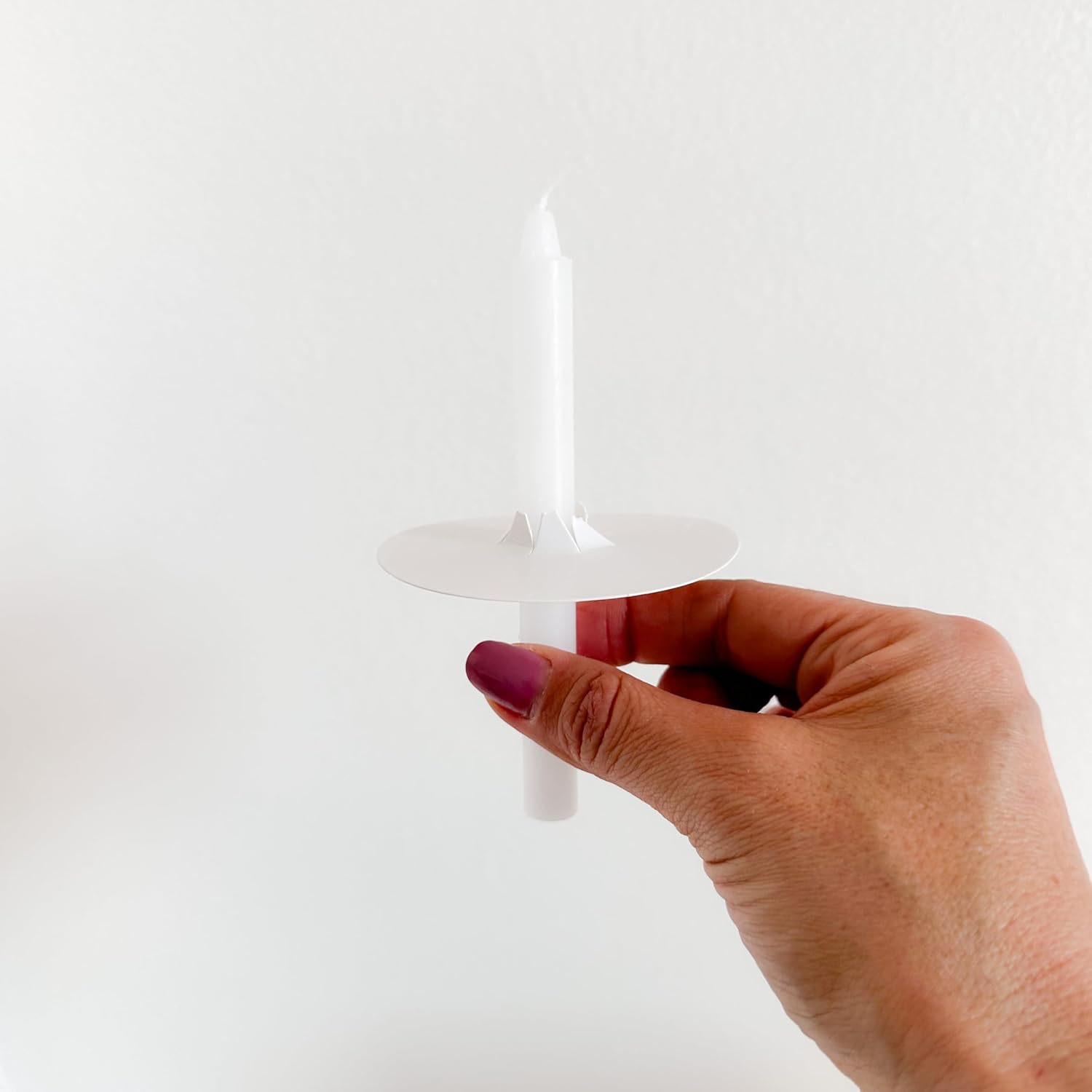 10 Inch Vigil Candle Set with Included Paper Bobeche for Safety - Used for Vigils, Memorials, Religious Services, Unscented, Box of 50 White