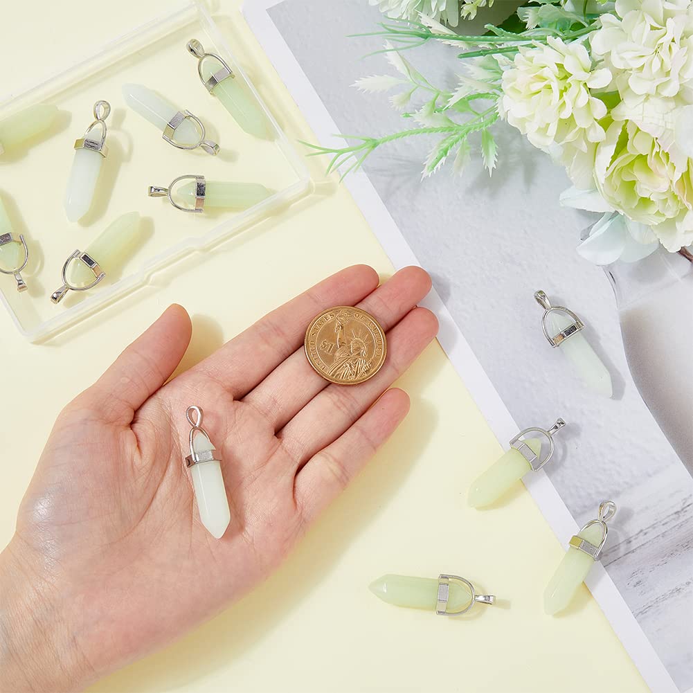 SUPERFINDINGS Gemstone Charms Natural Mixed Stone Pendants with Light Gold Tone Stone Pendants Charms for Earring Necklace Bracelet Jewelry Making