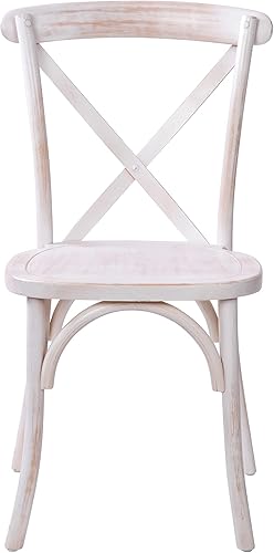 Miniatura 7 de Merrick Lane Bardstown Silla de comedor de madera estilo bistró, lavado de lima, respaldo alto en X
